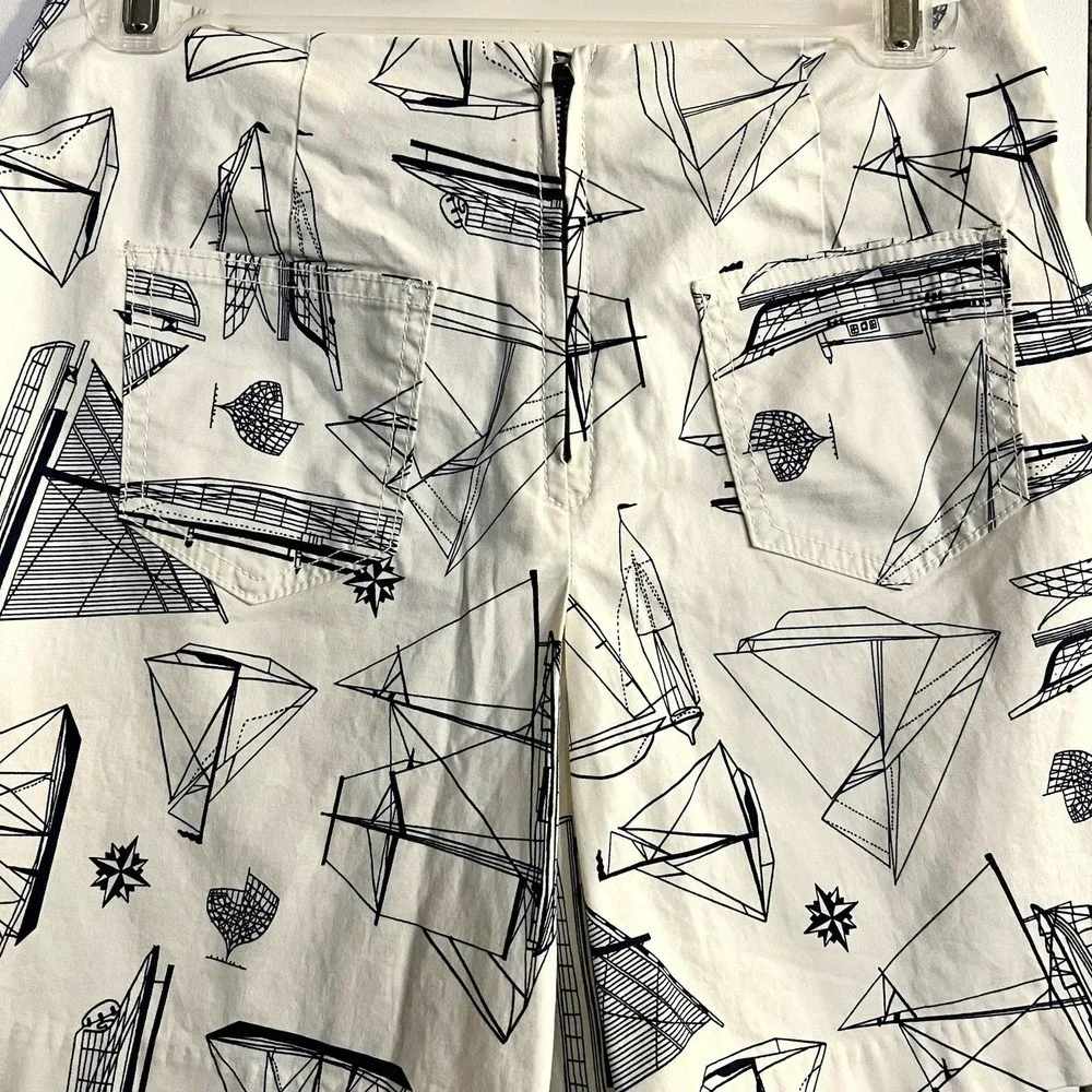TORY BURCH ADRIFT NAVY IVORY Women’s Shorts Size 25 Coastal Nautical Preppy